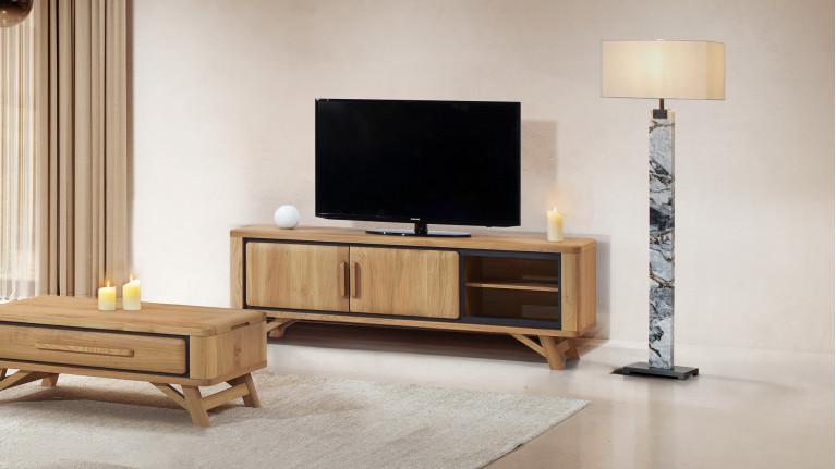 Meuble TV ONTARIO en chêne avec rangements