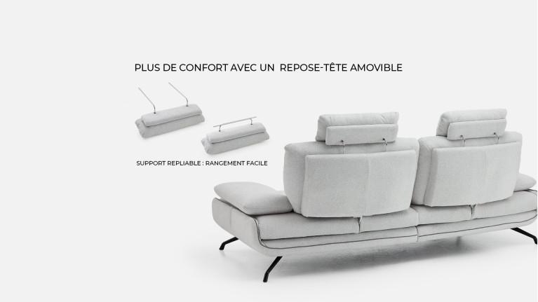 Canapé 3 places PACHA | Dossiers avance-recule & accoudoirs réglables
