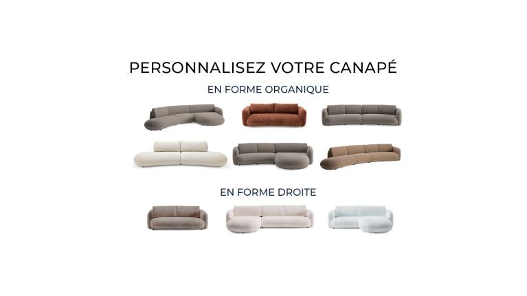 Canapé 4 places organique ASTRAL | Courbes douces & modulable