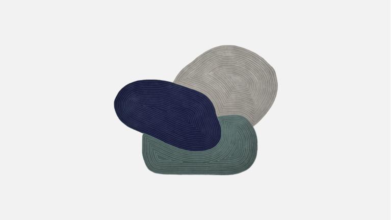 Tapis PEBBLE en laine | Tapis ovale graphique