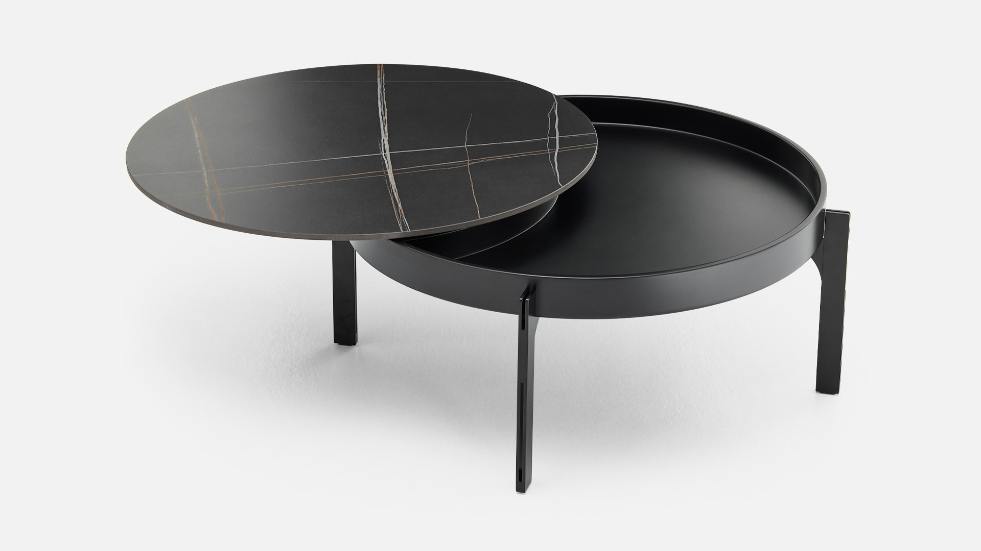 Table basse MUSEO fer peint et céramique pivotante