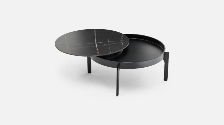 Table basse MUSEO fer peint et céramique pivotante