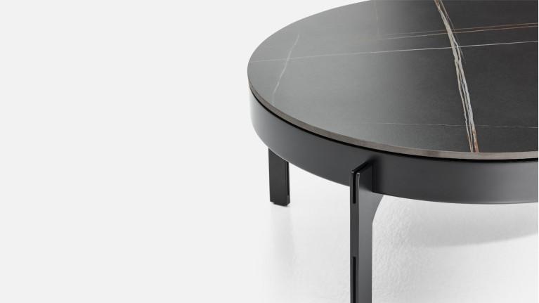 Table basse MUSEO fer peint et céramique pivotante