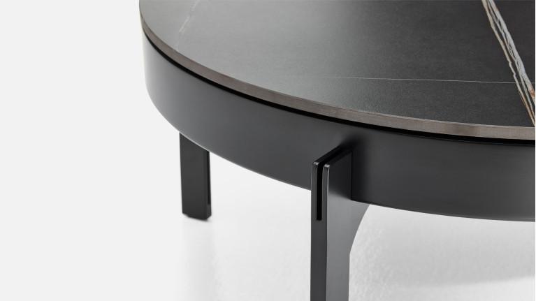 Table basse MUSEO fer peint et céramique pivotante