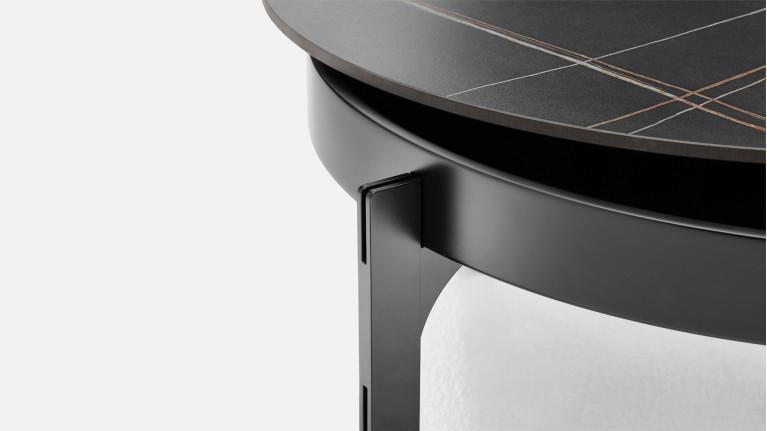 Table basse MUSEO fer peint et céramique pivotante