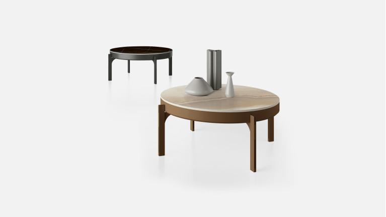 Table basse MUSEO fer peint et céramique pivotante