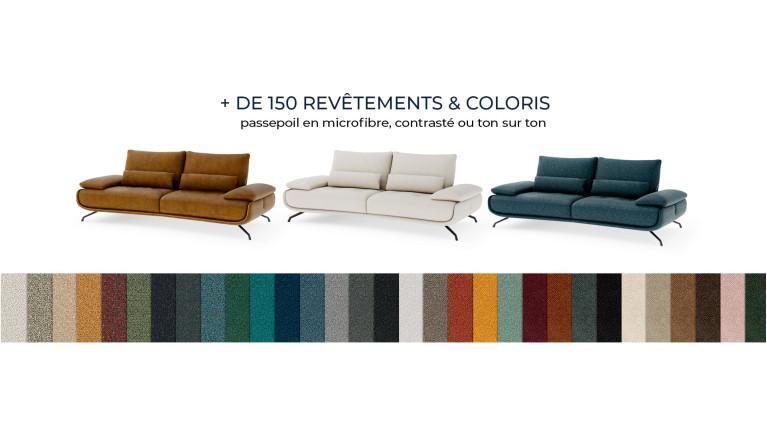 Canapé d'angle PACHA — Dossier avance-recule et accoudoirs ajustables