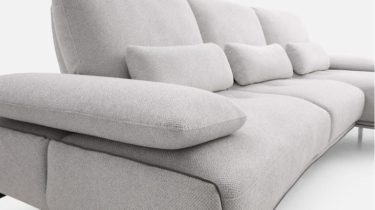 Canapé d'angle PACHA — Dossier avance-recule et accoudoirs ajustables