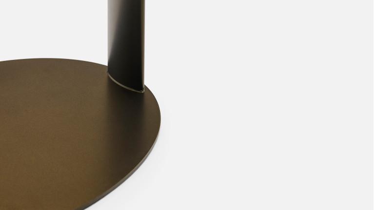 Bout de canapé AURORA verre fusion et fer bronze