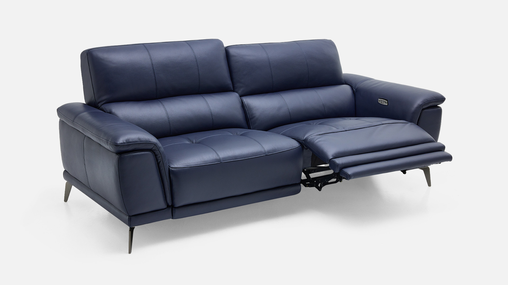 Canapé relaxation électrique 3 places OXFORD, cuir et tissu