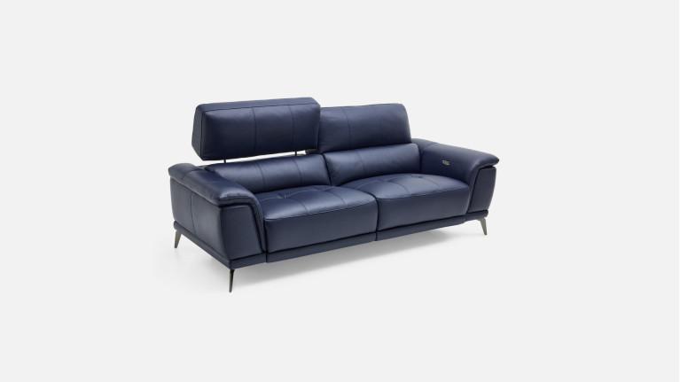 Canapé relaxation électrique 3 places OXFORD, cuir et tissu