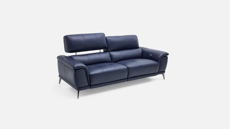 Canapé relaxation électrique 3 places OXFORD, cuir et tissu