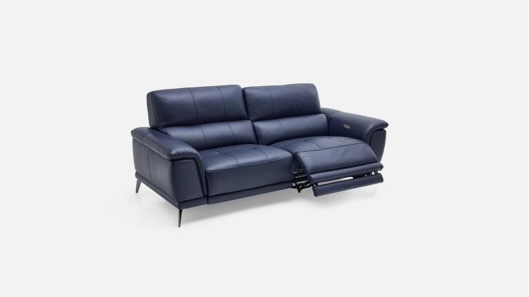 Canapé relaxation électrique 3 places OXFORD, cuir et tissu