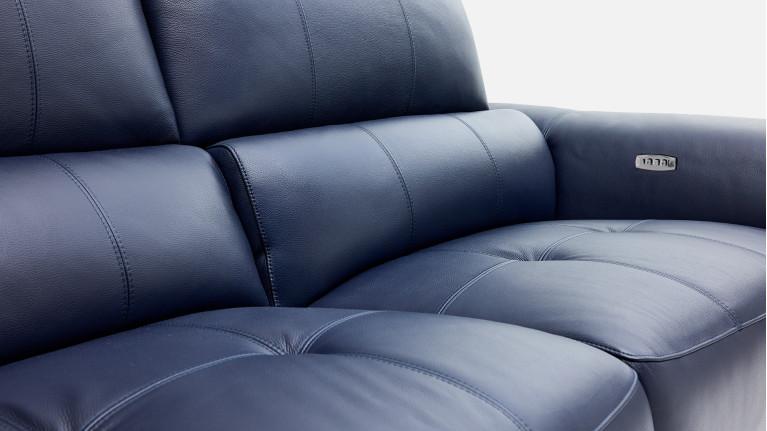 Canapé relaxation électrique 3 places OXFORD, cuir et tissu