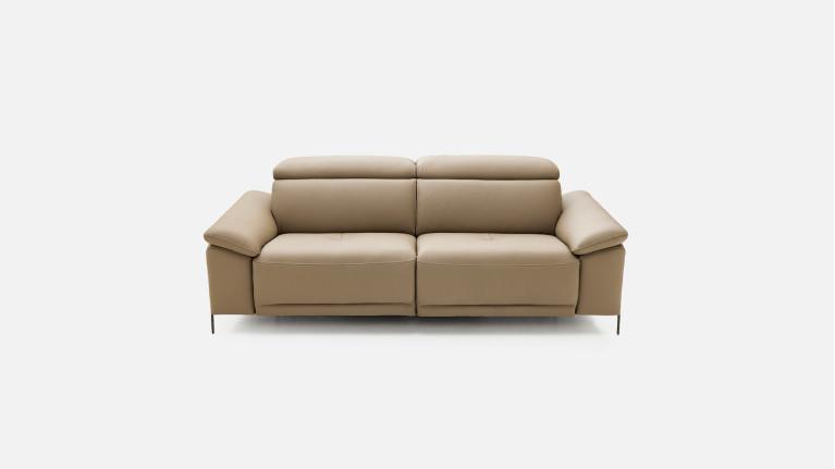 Canapé relaxation électrique 3 places PHOENIX, cuir et tissu