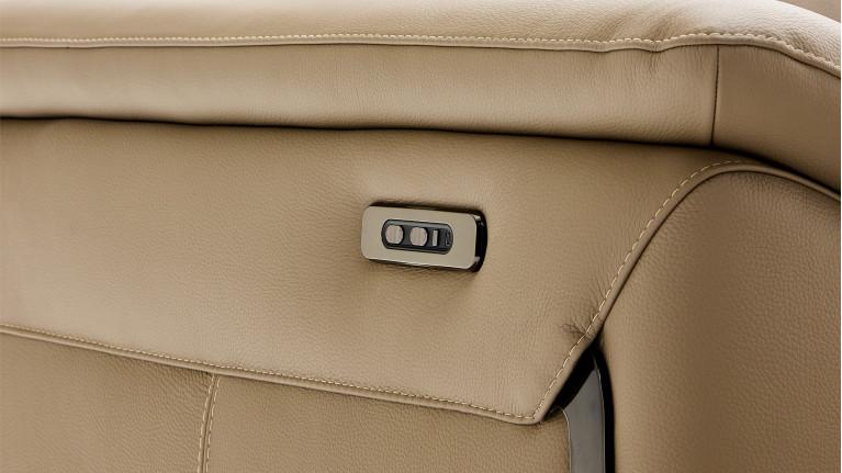 Canapé relaxation électrique 3 places PHOENIX, cuir et tissu