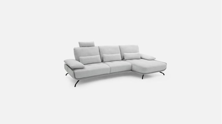 Canapé d'angle PACHA — Dossier avance-recule et accoudoirs ajustables