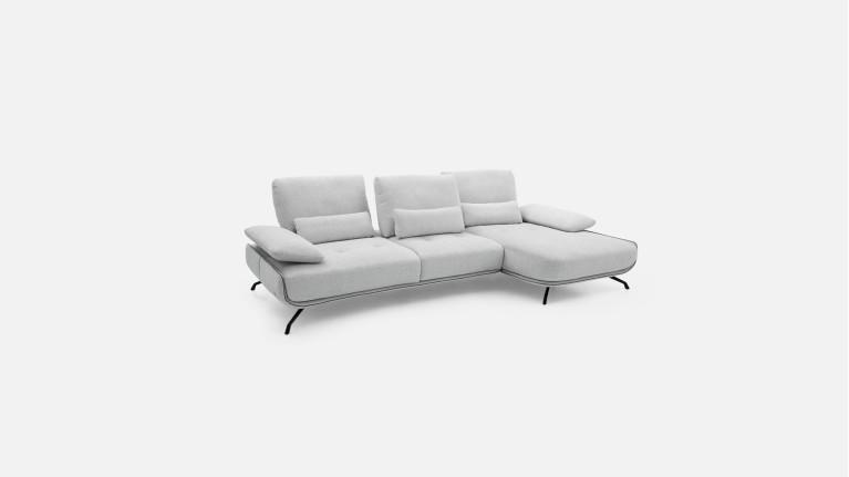 Canapé d'angle PACHA — Dossier avance-recule et accoudoirs ajustables