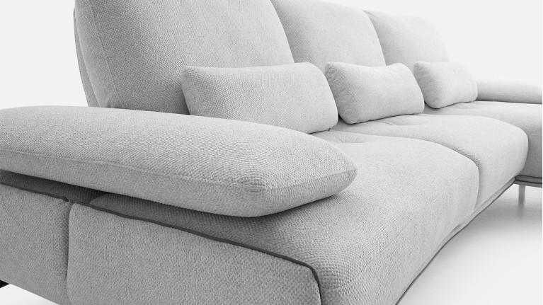 Canapé d'angle PACHA — Dossier avance-recule et accoudoirs ajustables