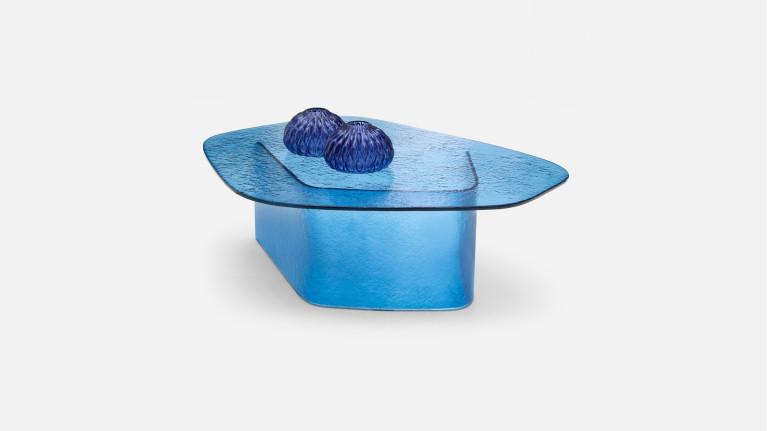 Table basse ISOLA en verre fusion | Table basse sculpturale