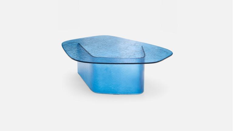 Table basse ISOLA en verre fusion | Table basse sculpturale