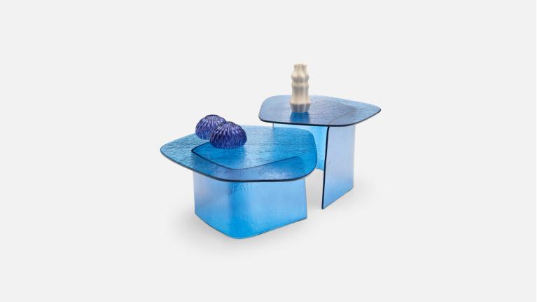 Table basse ISOLA en verre fusion | Table basse sculpturale