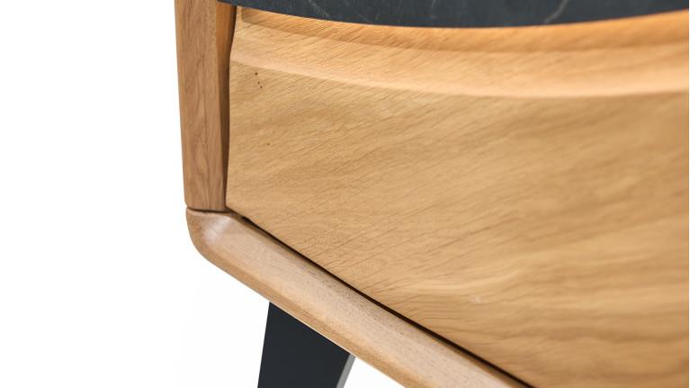 Meuble TV 3 portes CANYON | Bois et céramique marbrée