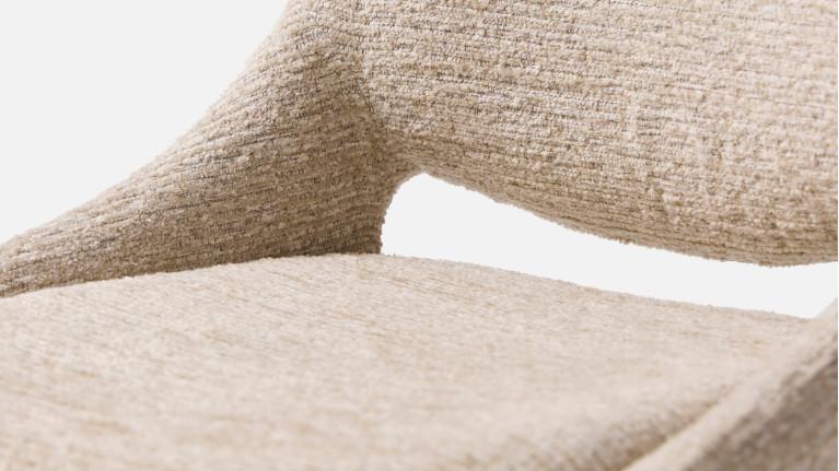 Chaise pivotante 360° CHAPI tissu bouclé – Piétement acier
