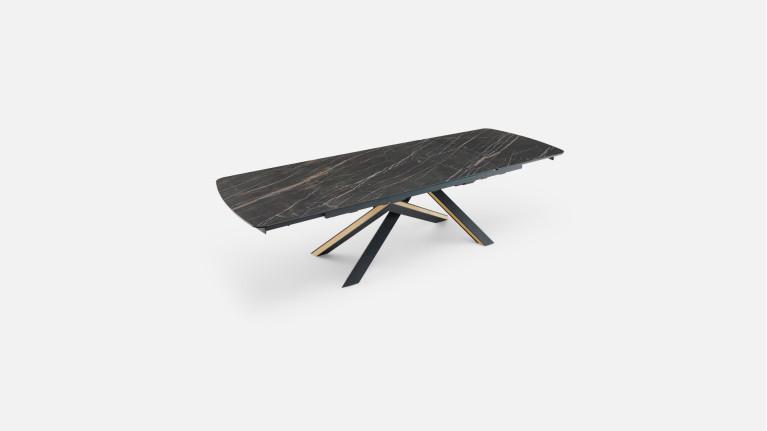 Table extensible ONTARIO, plateau céramique et piètement étoile