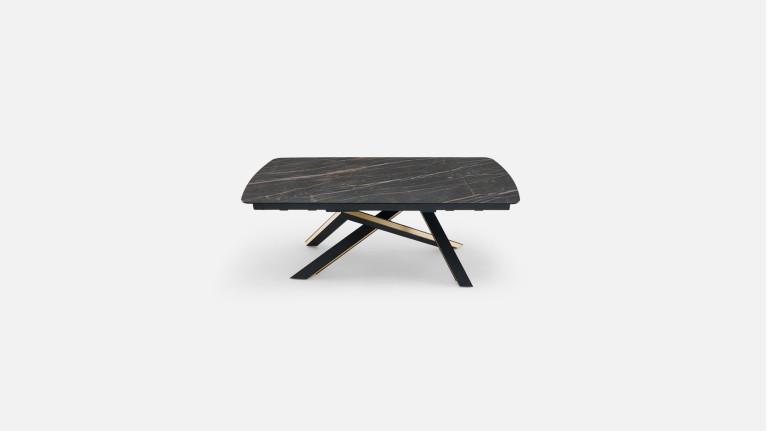 Table extensible ONTARIO, plateau céramique et piètement étoile