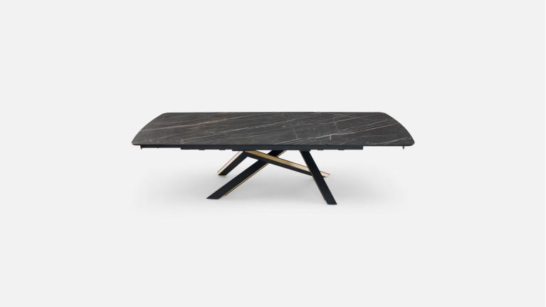 Table extensible ONTARIO, plateau céramique et piètement étoile