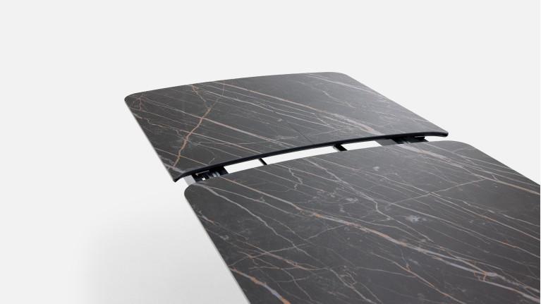 Table extensible ONTARIO, plateau céramique et piètement étoile