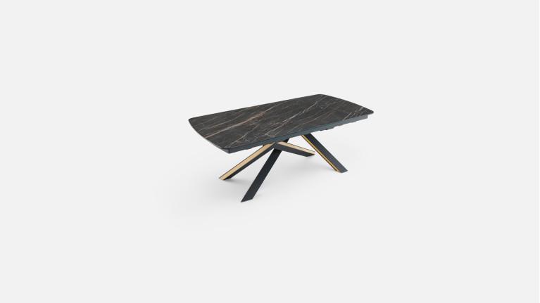 Table extensible ONTARIO, plateau céramique et piètement étoile