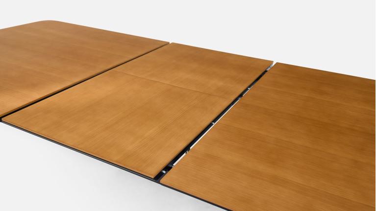 Table extensible COSMOS noyer | Allonge centrale et piètement frêne