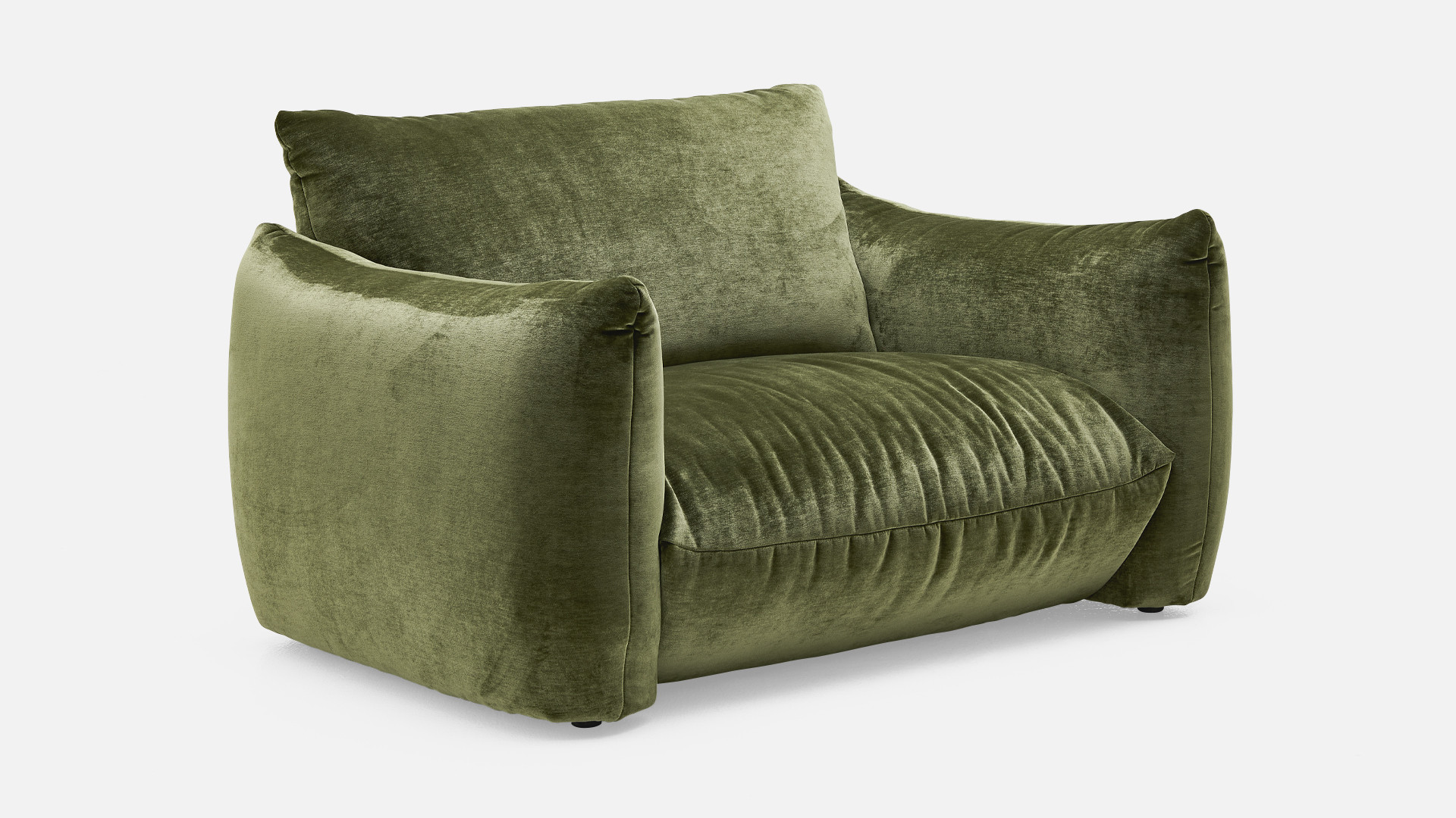 Fauteuil VELVETTE, fauteuil aux formes généreuses