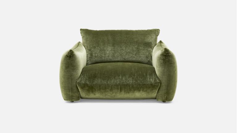 Fauteuil VELVETTE, fauteuil aux formes généreuses