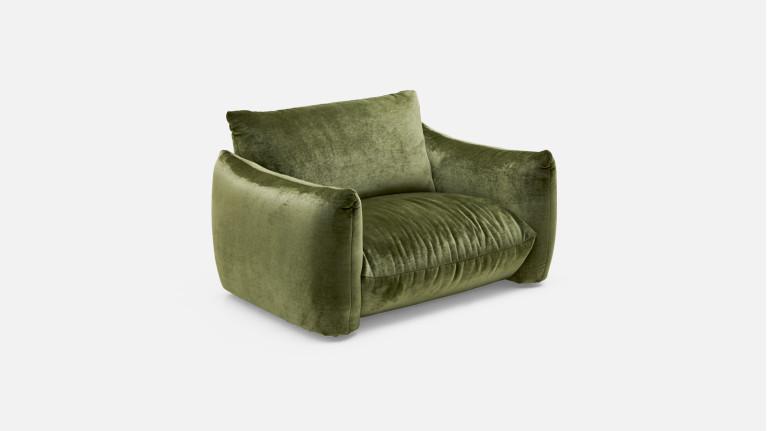 Fauteuil VELVETTE, fauteuil aux formes généreuses