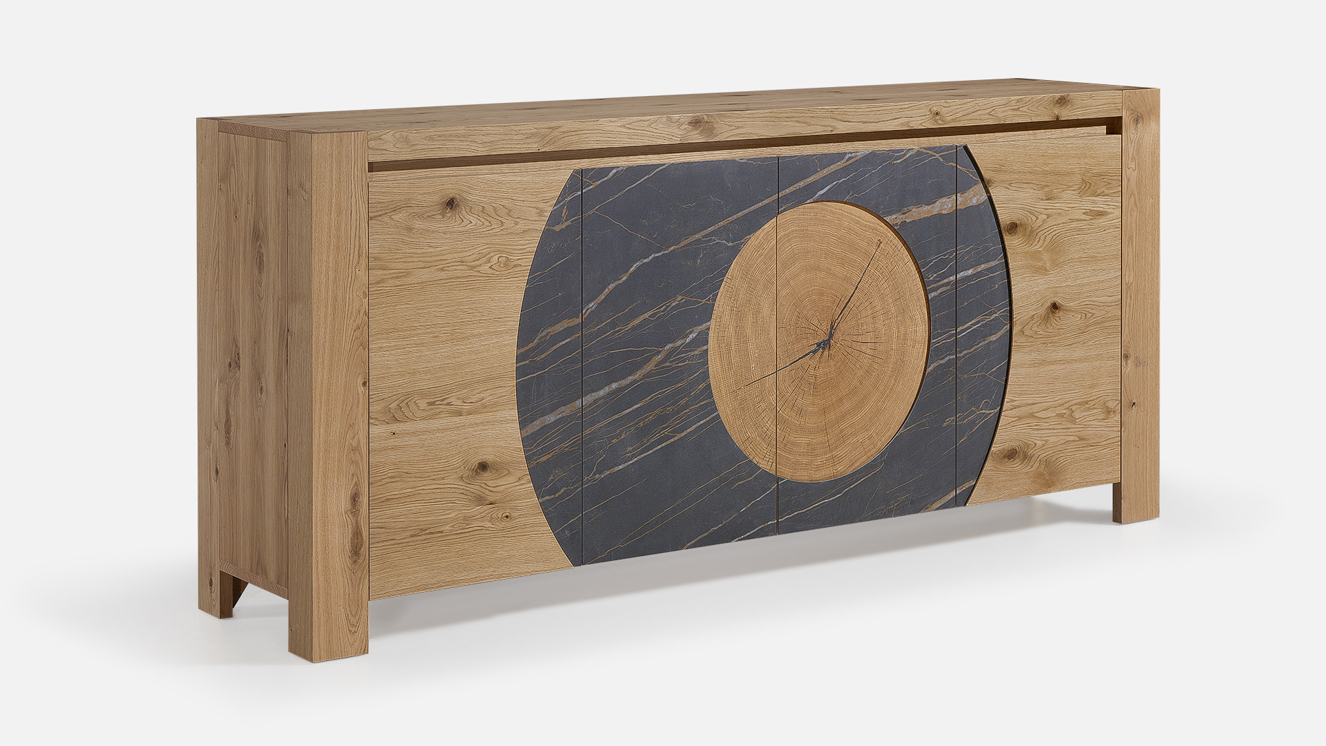 Buffet VOGE 4 portes bois et céramique