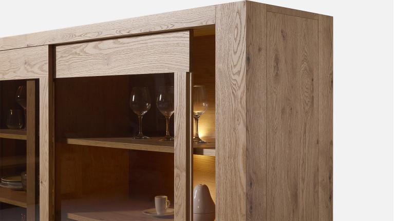 Vitrine VOGE bois et céramique avec porte vitrée