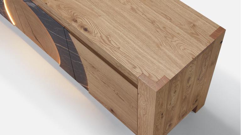 Meuble TV VOGE bois et céramique design