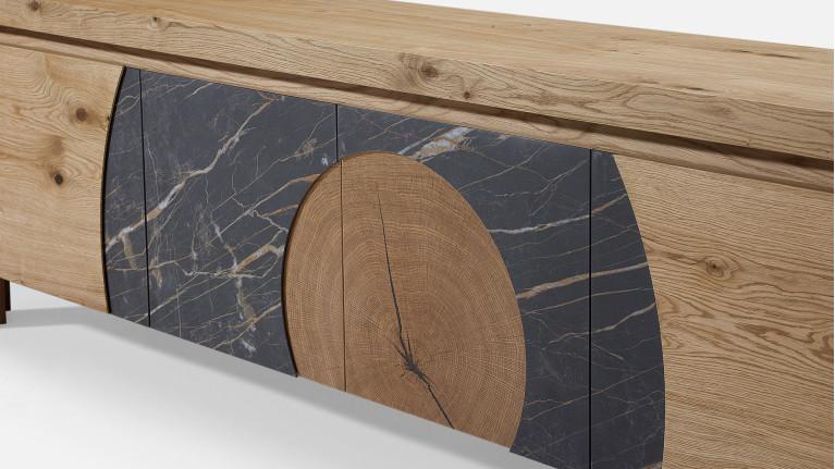 Meuble TV VOGE bois et céramique design