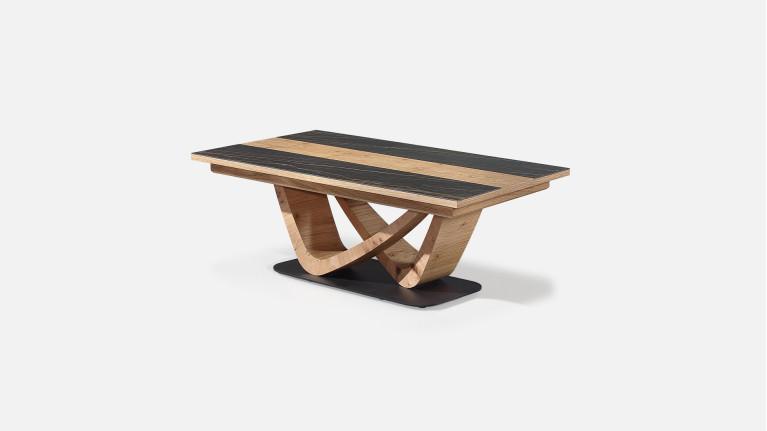 Table basse VOGE bois et céramique avec piètement design