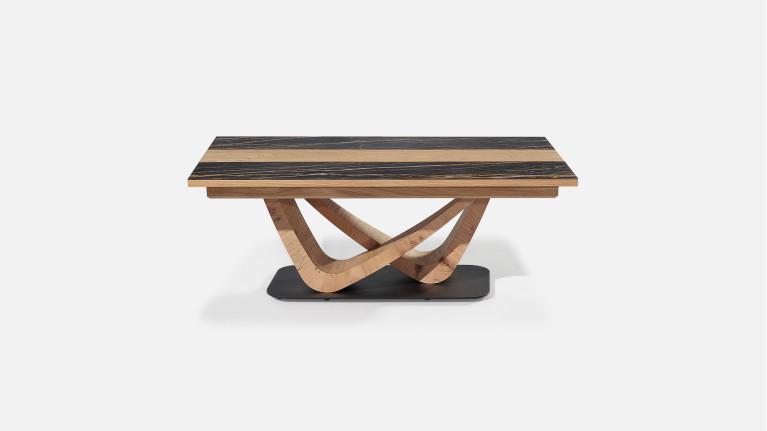 Table basse VOGE bois et céramique avec piètement design