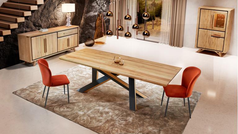 Table de repas ONTARIO en chêne | Plateau personnalisable