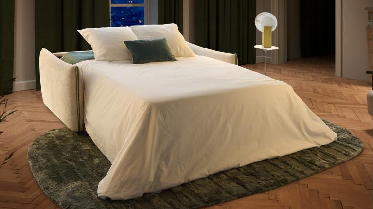 Canapé convertible FOX – Tissu, 4 tailles, matelas 18 cm