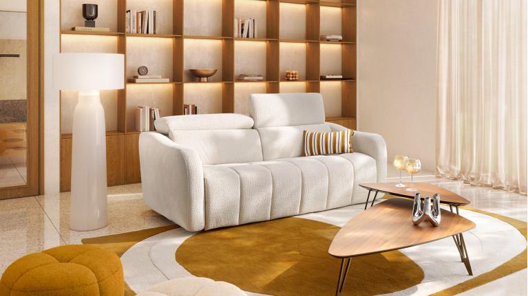 Canapé convertible GLORIA tissu confortable et couchage quotidien