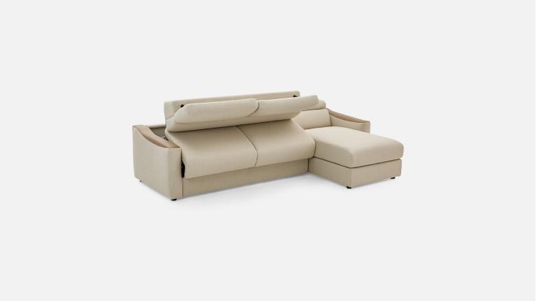 Canapé d'angle convertible STRIKE tissu – Chaise longue et matelas HR