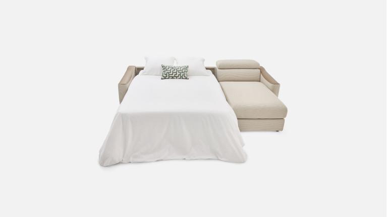 Canapé d'angle convertible STRIKE tissu – Chaise longue et matelas HR