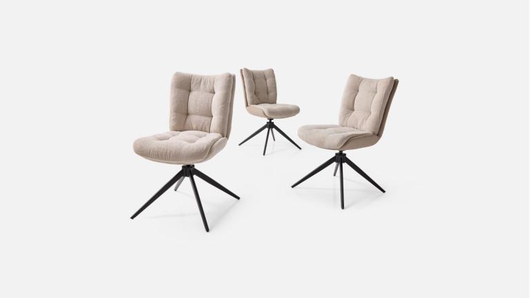 Chaise MOLTON pivotante en tissu bouclé – Confort & Design