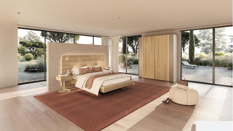 Armoire 2 portes coulissantes MAJESTIC – Miroir, éclairage LED